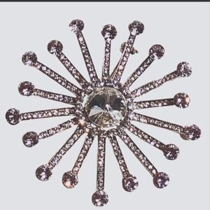 RHINESTONE Floral Burst Brooch NWOT